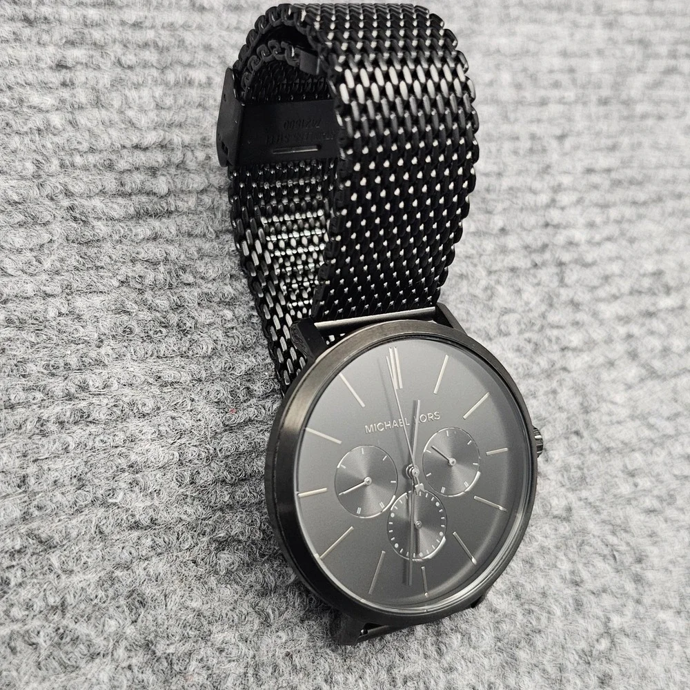 Michael Kors Mens Blake Watch Chronograph‎ Mesh Strap Black MK8778 New $250 OS